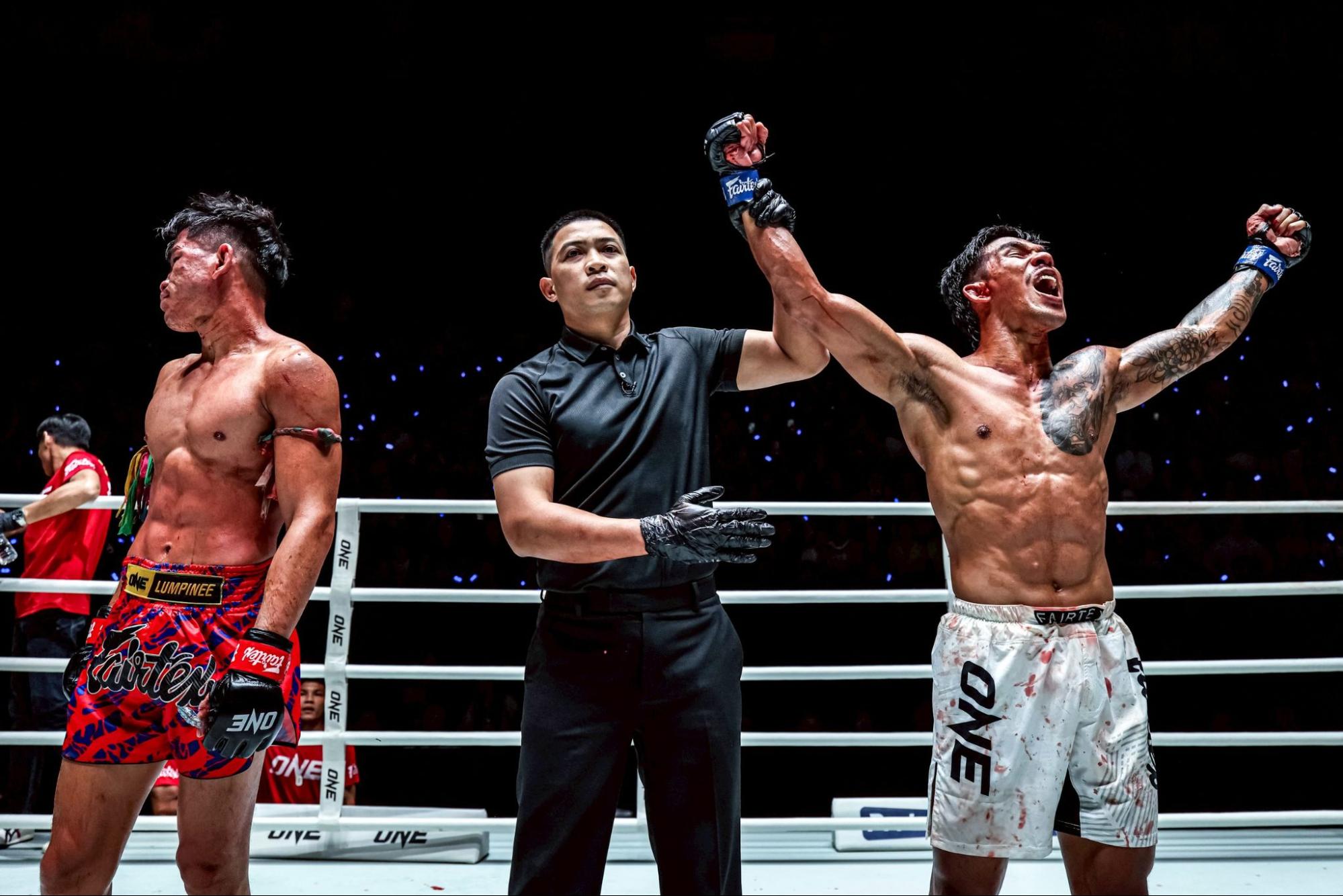เวโร - เบียดชนะ เชียร์ ด้าน พันฤทธิ์ ทุบเดือด นักรบ ศึก ONE ลุมพินี 143